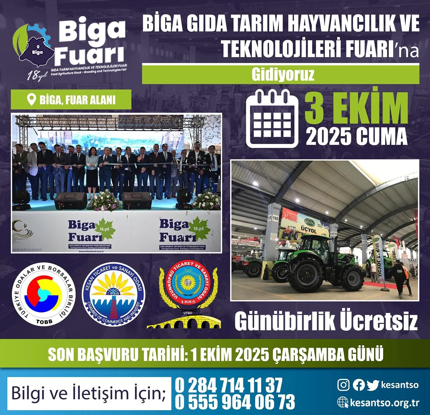 Üyelerini Biga Gıda Tarım Hayvancılık Fuarı’na götürüyor
